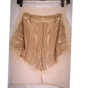 FENDI cream linen mini skirt